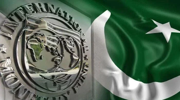 pakistani flaf and IMF building